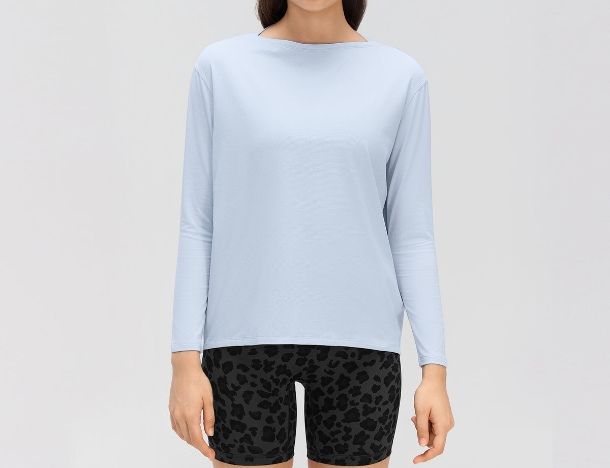 Solid Color Loose-fit Long-sleeve Athletic Pullover