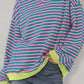 Oversized Contrast Trim Pullover Sweatshirt