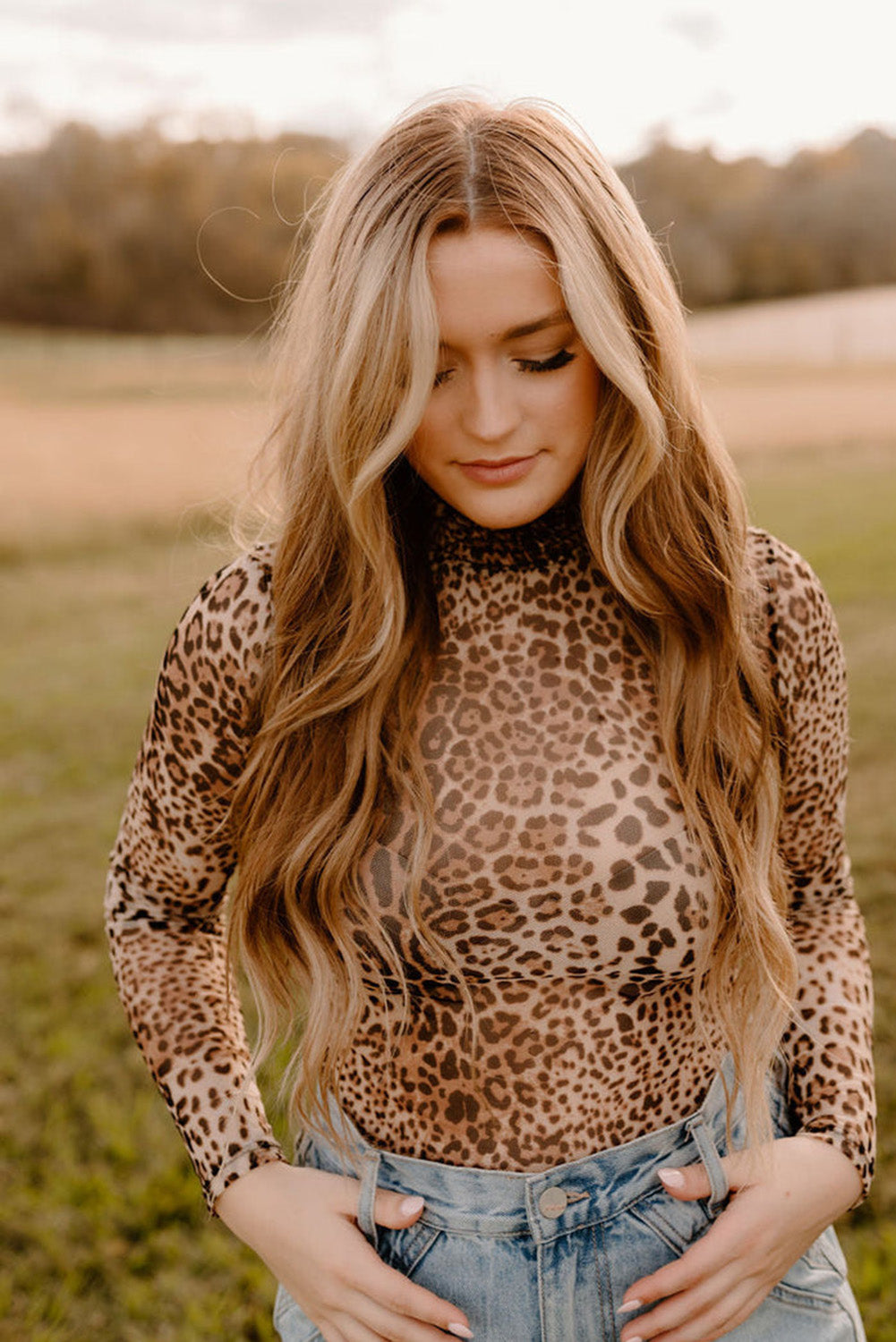 Western Leopard Mesh Bodysuit