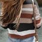 Neck Colorblock Knit Sweater