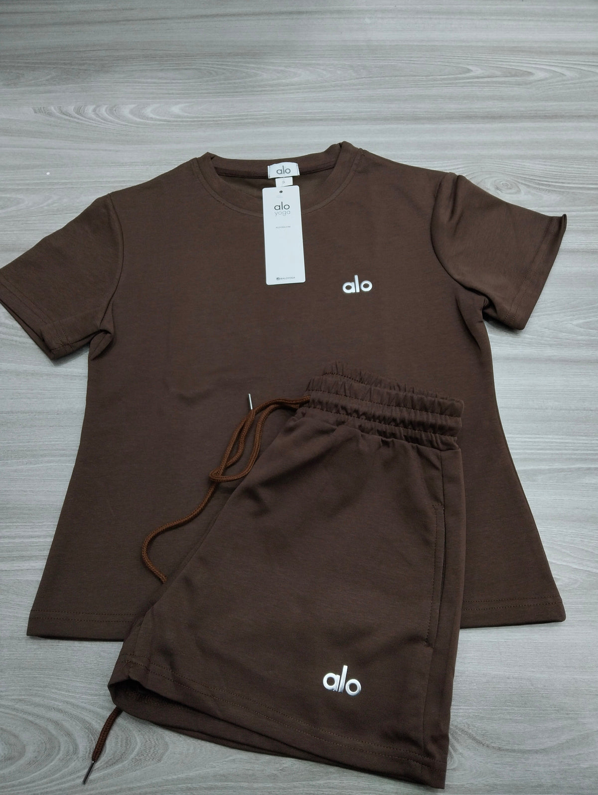 Alo-Short Pants and Short Sleeve Top Set(A2166)