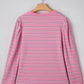 Textured Knit Round Neck Long Sleeve Top