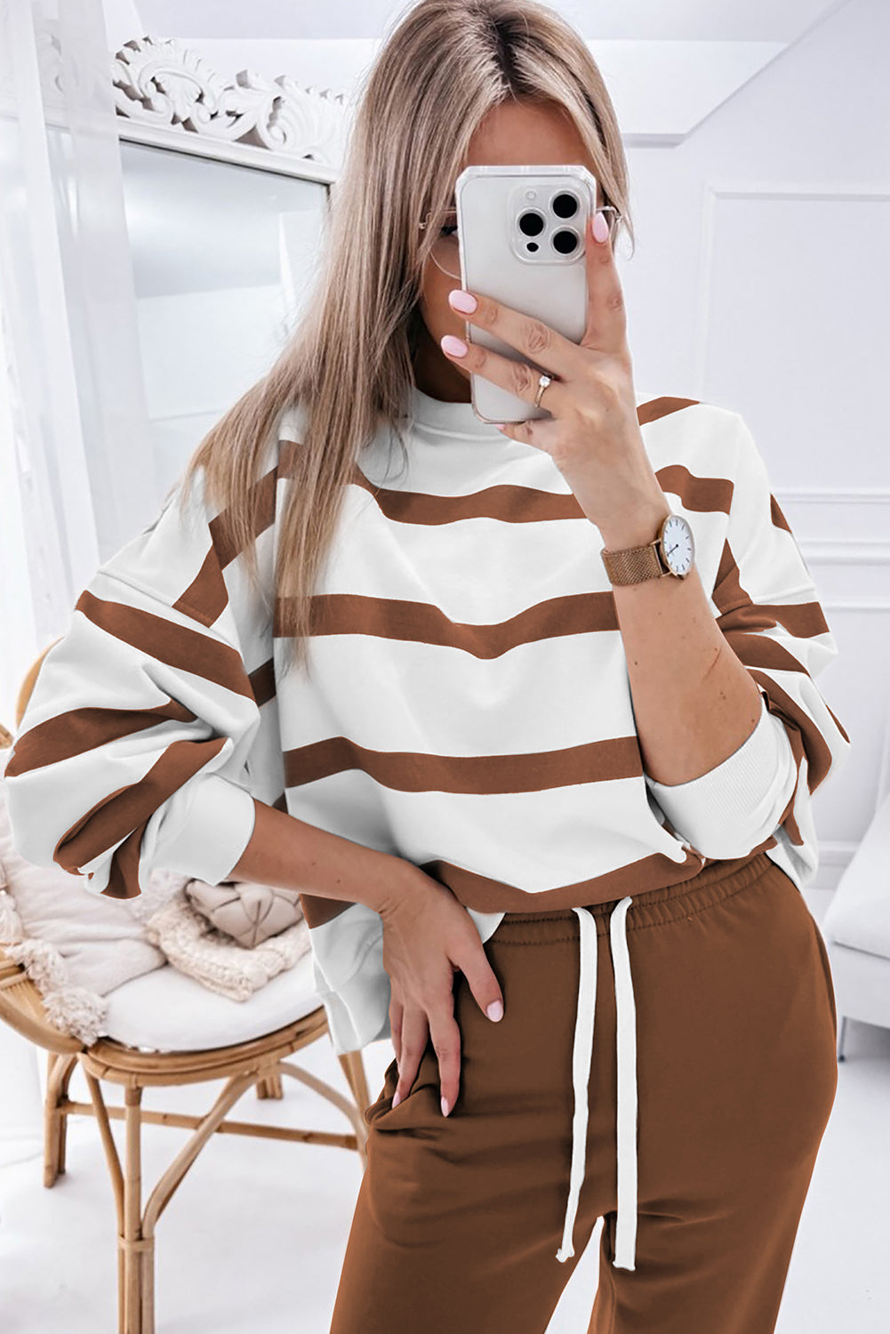 Striped Pullover and Jogger Set