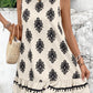 Geometric Printed Sleeveless Hollowed Bowknot Back Mini Dress