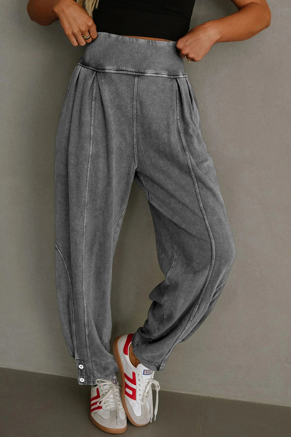 Jogger Style High Waist Casual Pants