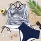 Drawstring Tummy Control Mix-and-match 2pcs Tankini Swimsuit