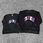 Patchwork Crewneck Sweatshirt Matching Outfits (ADULTS)