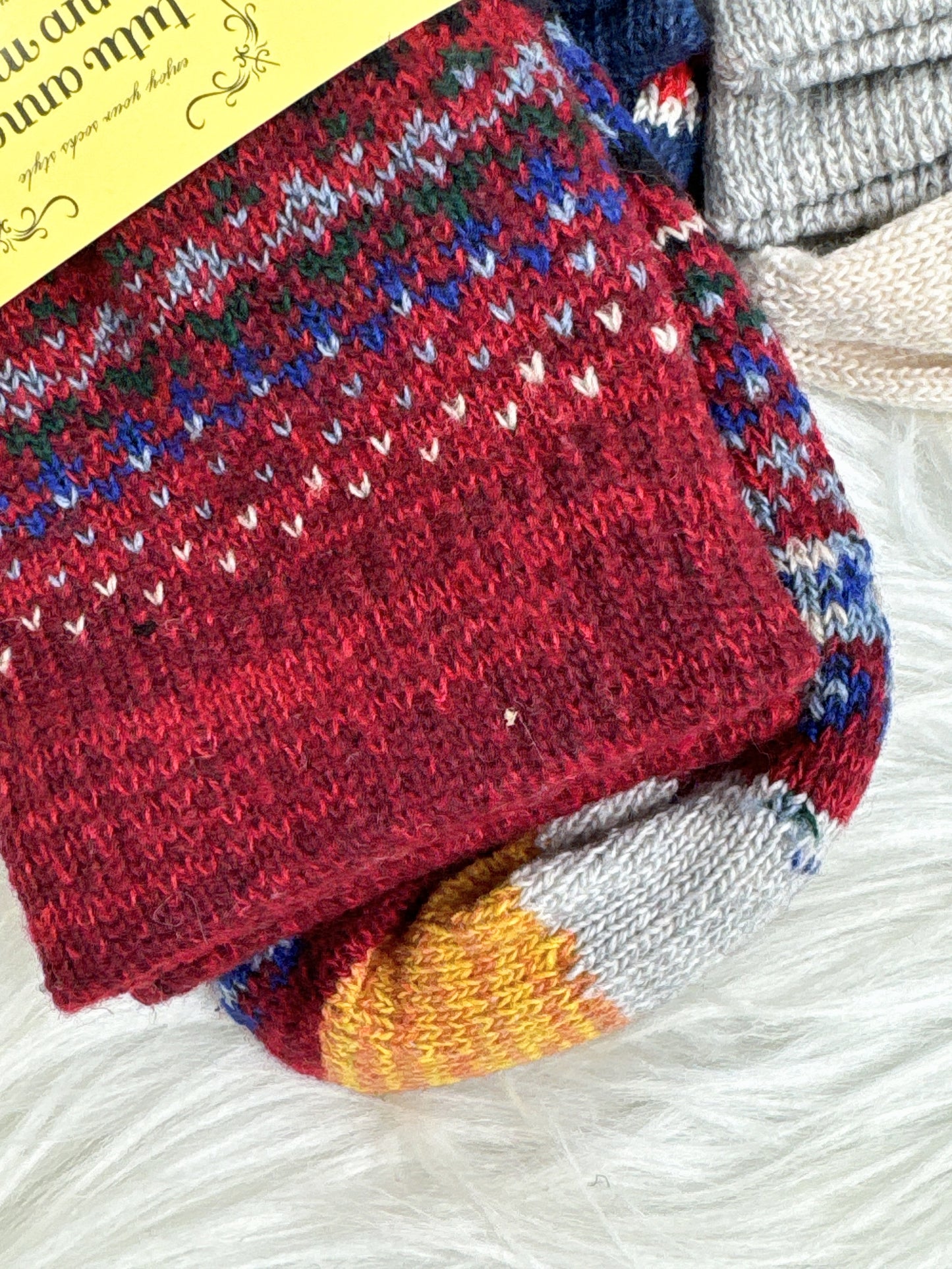 5 Pairs Fair Isle Micro Pattern Socks Set (JG030)