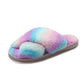Colorful Plush Cross Plush Slippers - KOC