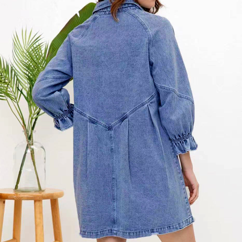 LET'S GO GIRLS DENIM SHIRT DRESS