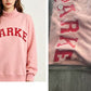 Pink Varsity MockNeck Sweatshirt