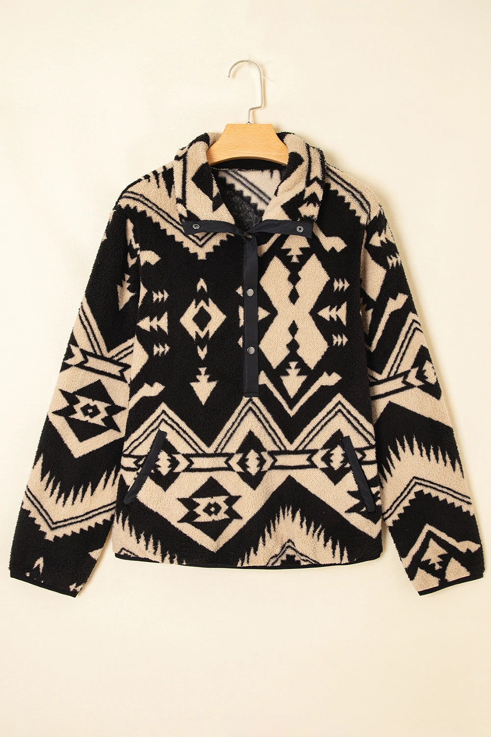 Half Placket Plush Sweatshirt