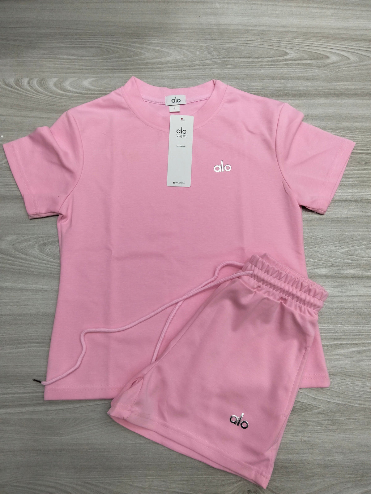 Alo-Short Pants and Short Sleeve Top Set(A2166)