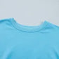 Solid Color Puffy Loose Top Drawstring Shorts 2pcs Outfit