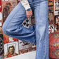 Tailored Center Seam Detail Straight Loose High Rise Jeans