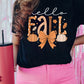 Hello Fall Thanksgiving Bow Pumpkin Graphic Tee