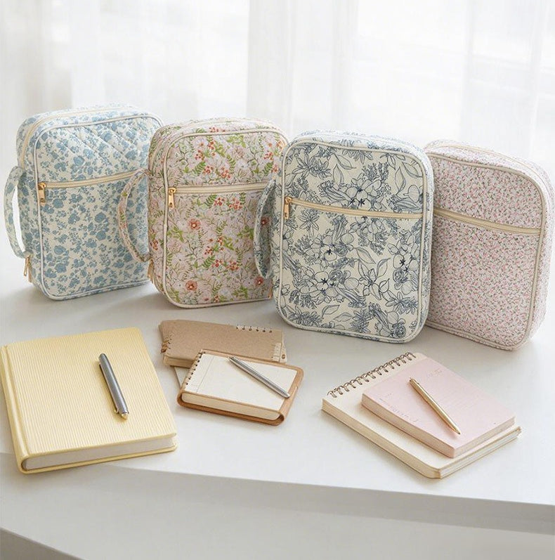 Floral Quilted Large Capacity Bible Book Storage Bag