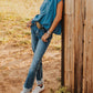 Embroidered Loose Short Sleeve Sweater