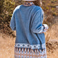 Western Aztec Open Front Sweater Cardigan