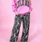 Tie-dye and Embroidered Trouser Set
