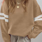 Varsity Striped Detail Drop Shoulder Oversized Sweatshirt