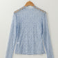 Sheer Floral Lace Long Sleeve Slim Fit Top