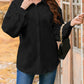 Cable Texture Puff Sleeve Loose Shacket