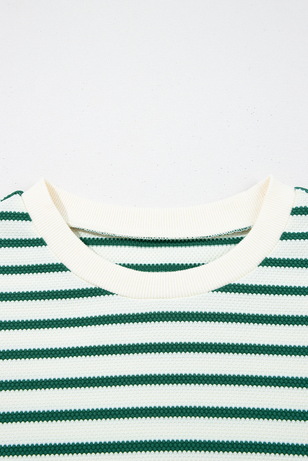 Scallop Lace Trim Ruffle Short Sleeves Crewneck Top