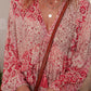 Bohemian Floral Print Tassel Tie Long Sleeve Flowy Mini Dress
