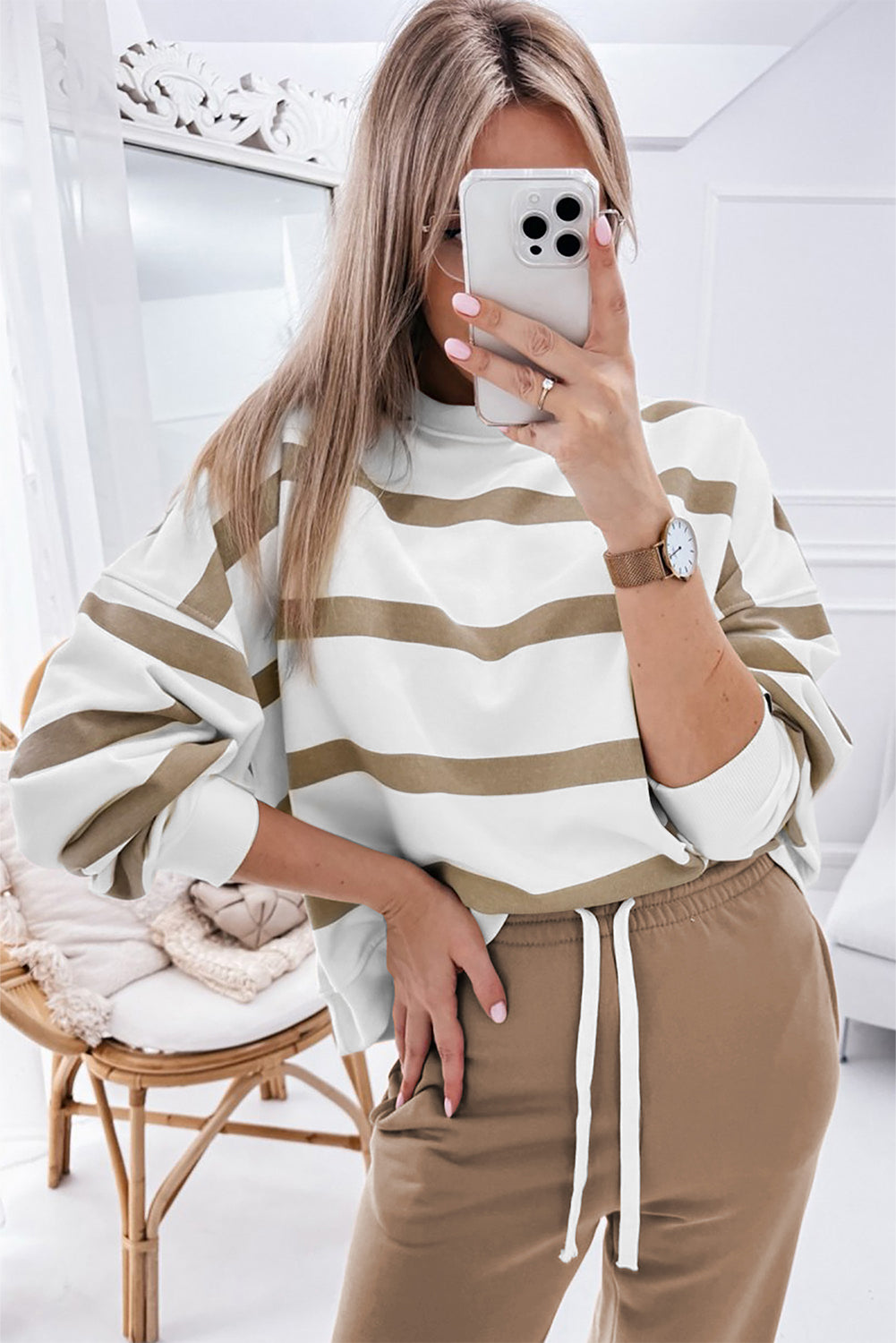 Striped Pullover and Jogger Set