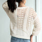 Hollow Out Knit Bracelet Sleeve Drop Shoulder Sweater