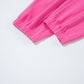 Raw Edge Half Buttons Pullover and Jogger Pants Set