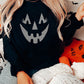 Spooky Face Printed Halloween Fashion Baggy Sweatshirt
