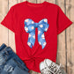 Rugby Bowknot Graphic Crew Neck Tee