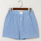 Gingham Printed High Waist Shorts