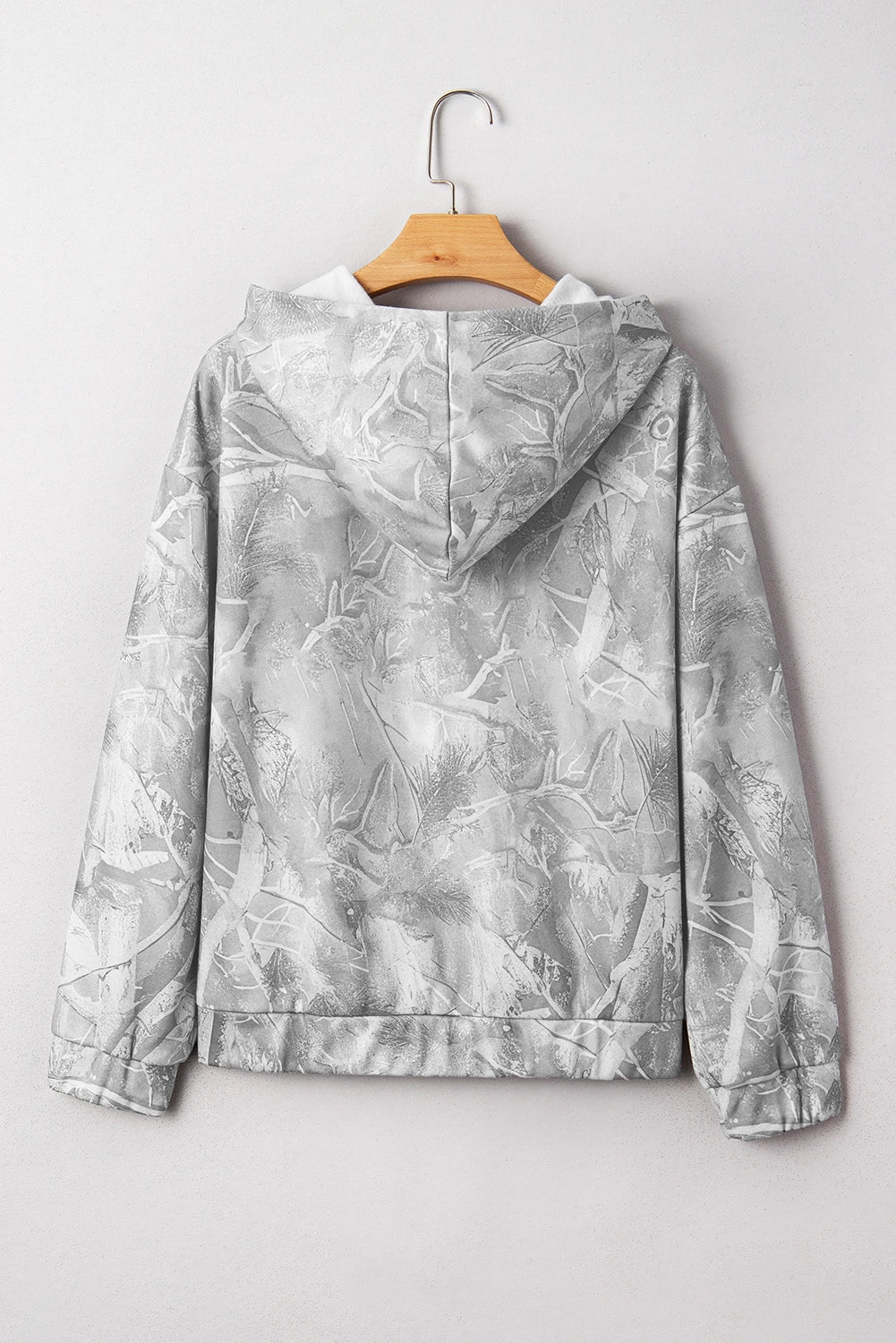 Woodland Print Oversized Sporty Hoodie