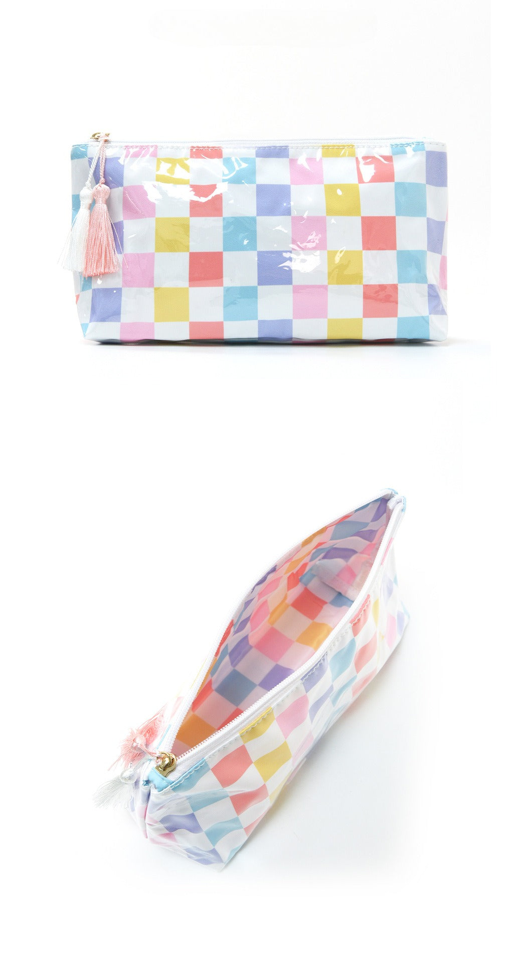 Waterproof Zipper Essentials Bag with Tassels