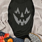 Spooky Face Printed Halloween Fashion Baggy Sweatshirt