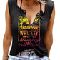 Printed V-neck Sleeveless T-shirt