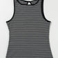 Striped Print Ribbed Knit Sleeveless Top
