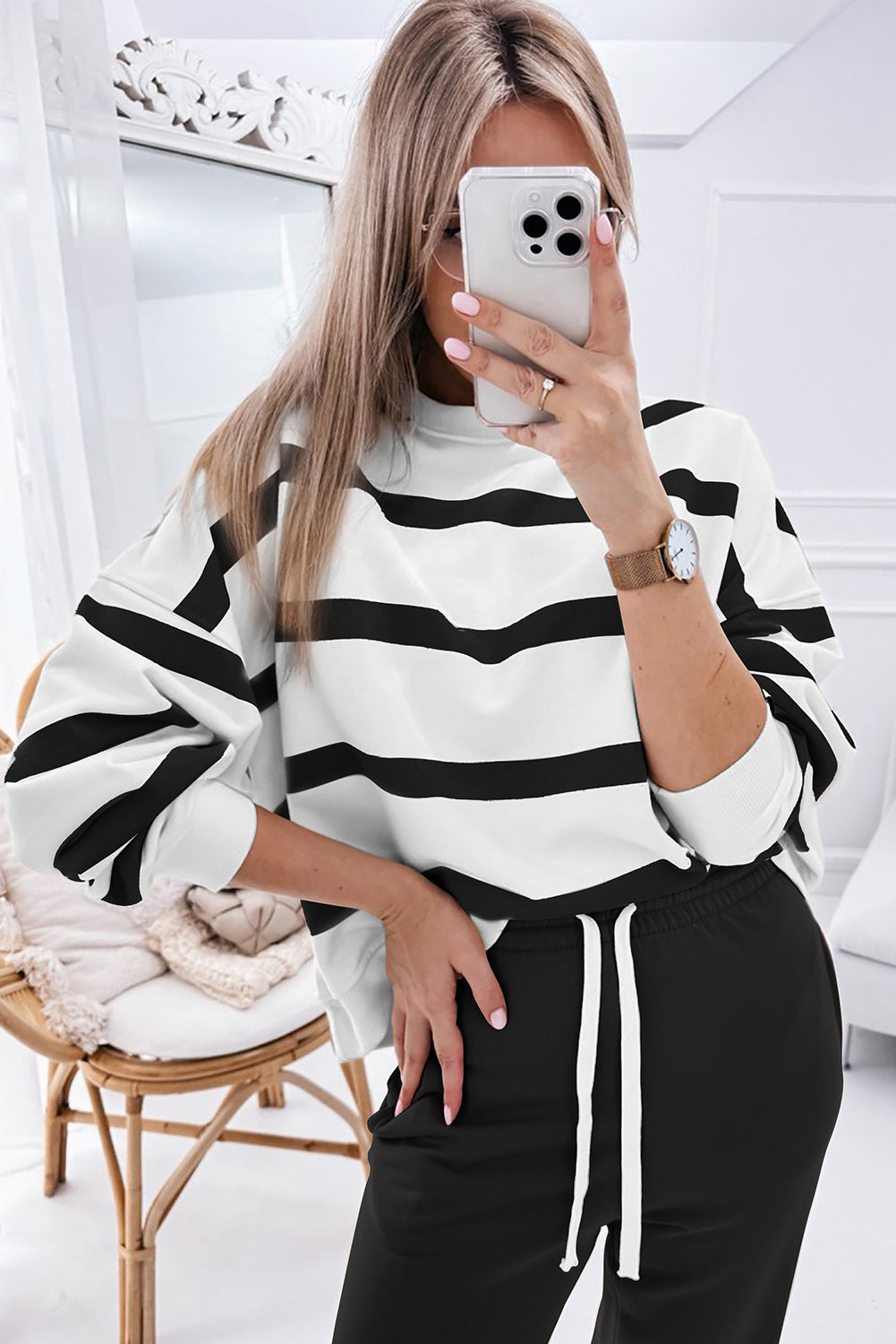 Striped Pullover and Jogger Set