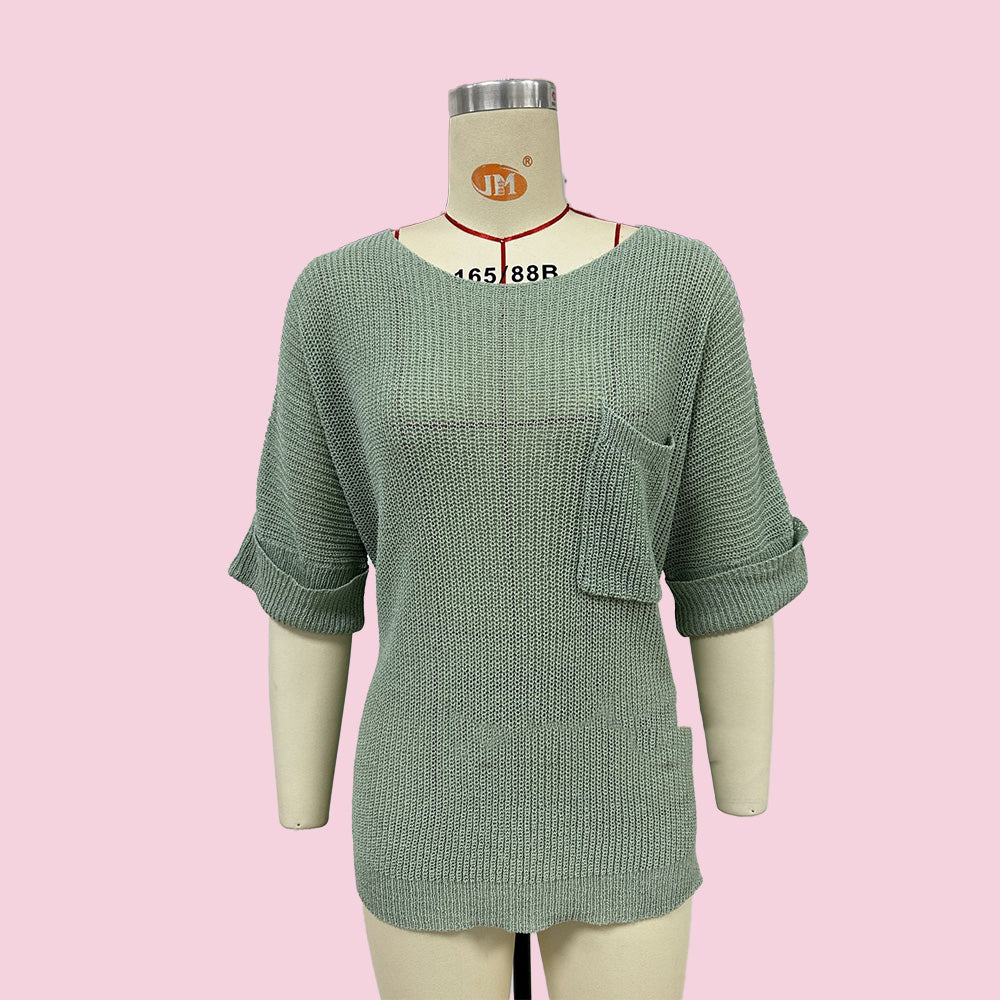 Women's Loose Open Knit Sweater Top