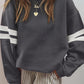 Varsity Striped Detail Drop Shoulder Oversized Sweatshirt