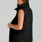 Plush Collared Quilted Zipped Puffer Vest