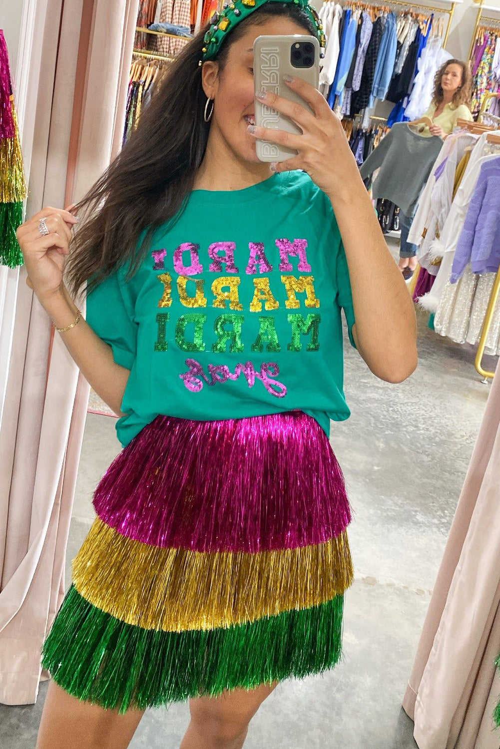 Sequin Mardi Gras T Shirt