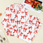 Christmas Bow Print Long 2pcs Pajama Set