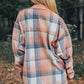 (Pre order/8.20)Plaid Corduroy Patchwork Chest Pocket Shacket