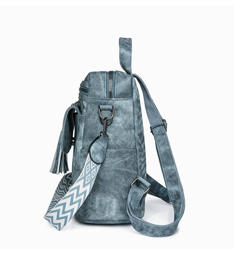 Retro Backpack Large Capacity Vegen Leather Travel Backpack