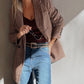 Houndstooth Lapel Collar Blazer