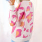 Playful Leopard Print Drop Shoulder Baggy Sweater